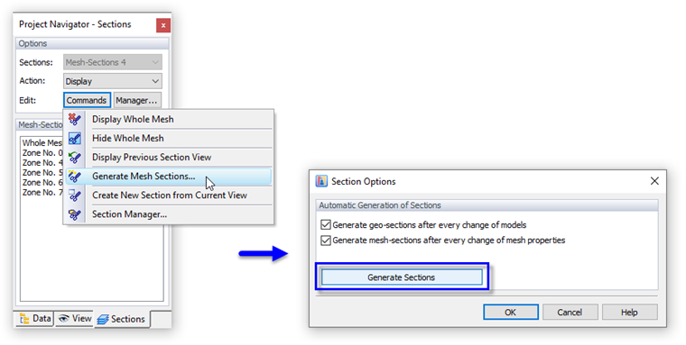 Generating Sections from Zones